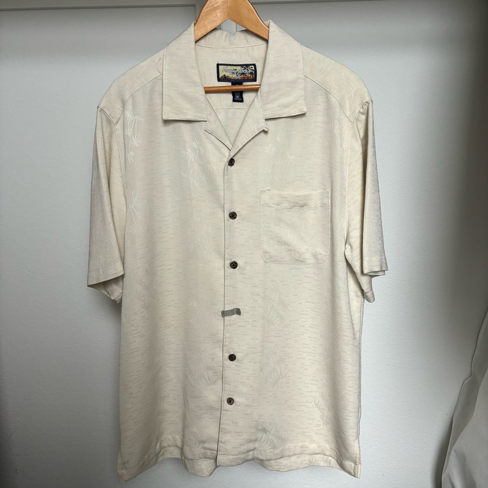 Havana Jack's Cafe | Hawaiian Shirt Men, Medium, Coconut tree, Color Cream